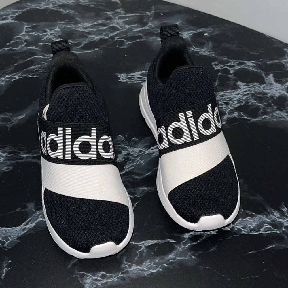 ADIDAS SLIP-ON SNEAKERS LITE RACER ADAPT 6.0 SHOES KIDS Sz 10.5 Black White NEW - Picture 8 of 10